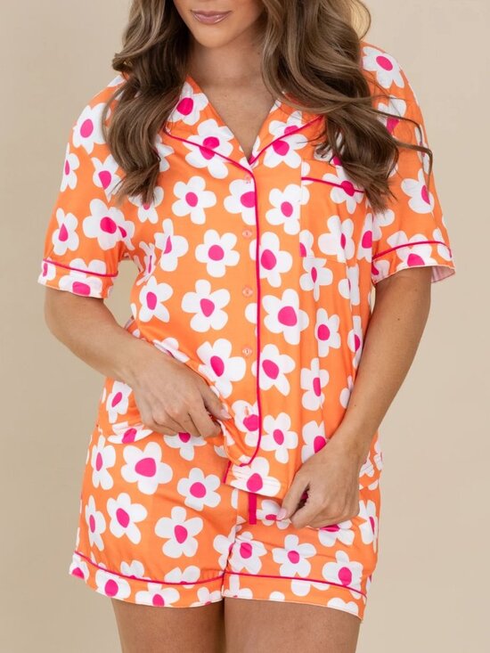 Unbranded Other - NWOT Daisy PJ Lounge Set - Flower Power Matching Pajamas Shorts Top XXL (2XL)